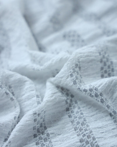 WHITE JACQUARD LYCRA FABRIC