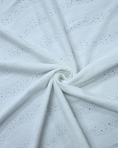 WHITE JACQUARD LYCRA FABRIC