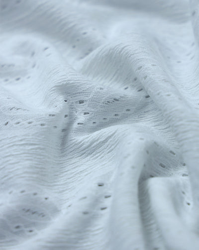 WHITE JACQUARD LYCRA FABRIC