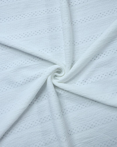 WHITE JACQUARD LYCRA FABRIC