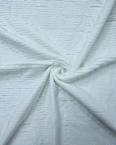 WHITE JACQUARD LYCRA FABRIC