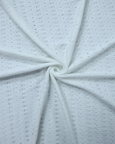 WHITE JACQUARD LYCRA FABRIC