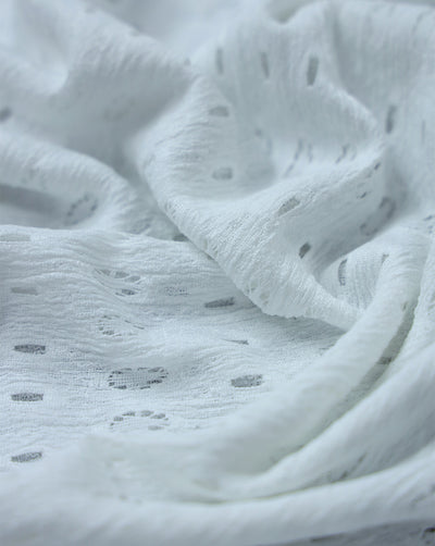 WHITE JACQUARD LYCRA FABRIC