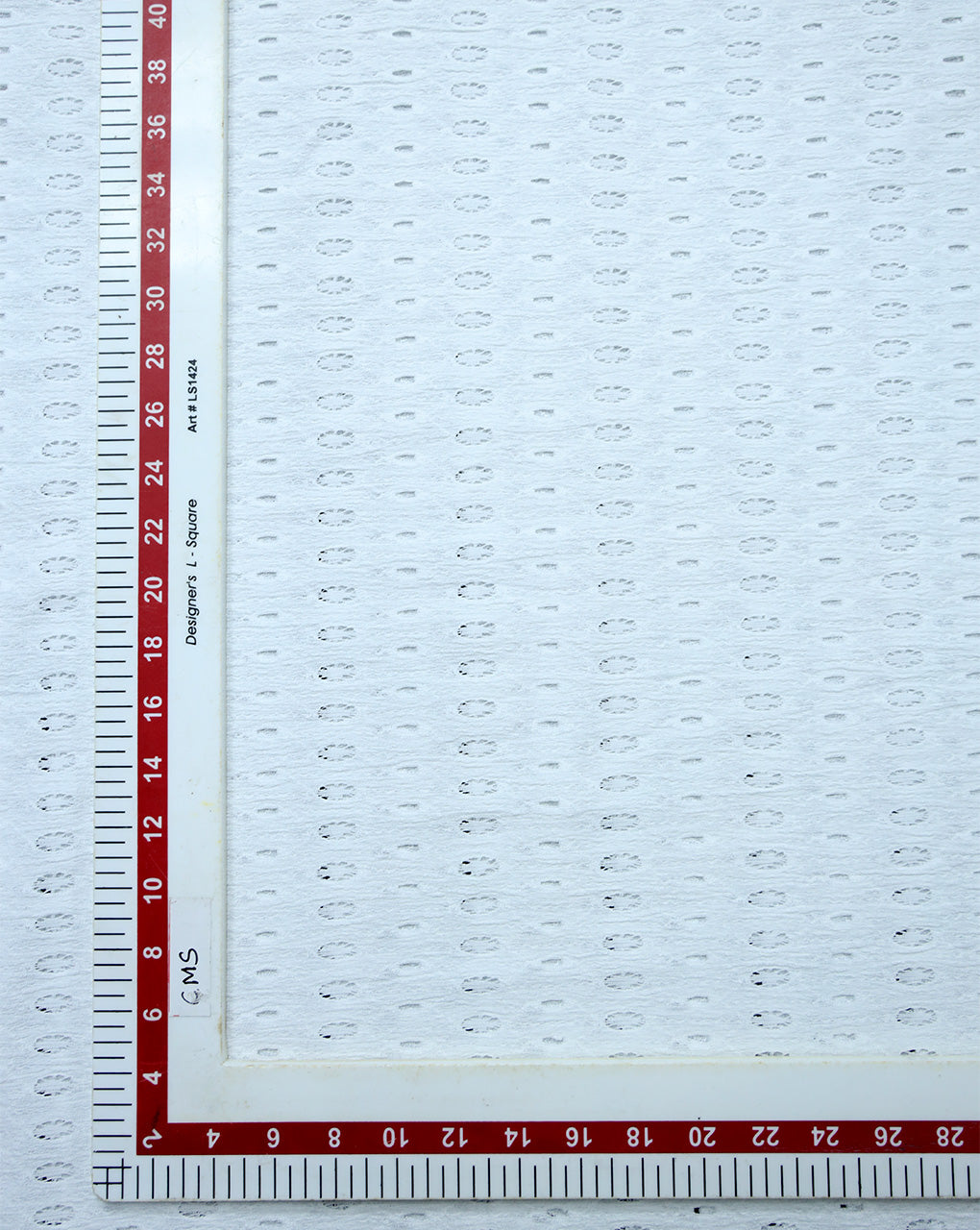 WHITE JACQUARD LYCRA FABRIC