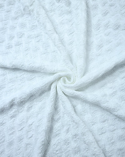 WHITE JACQUARD LYCRA FABRIC