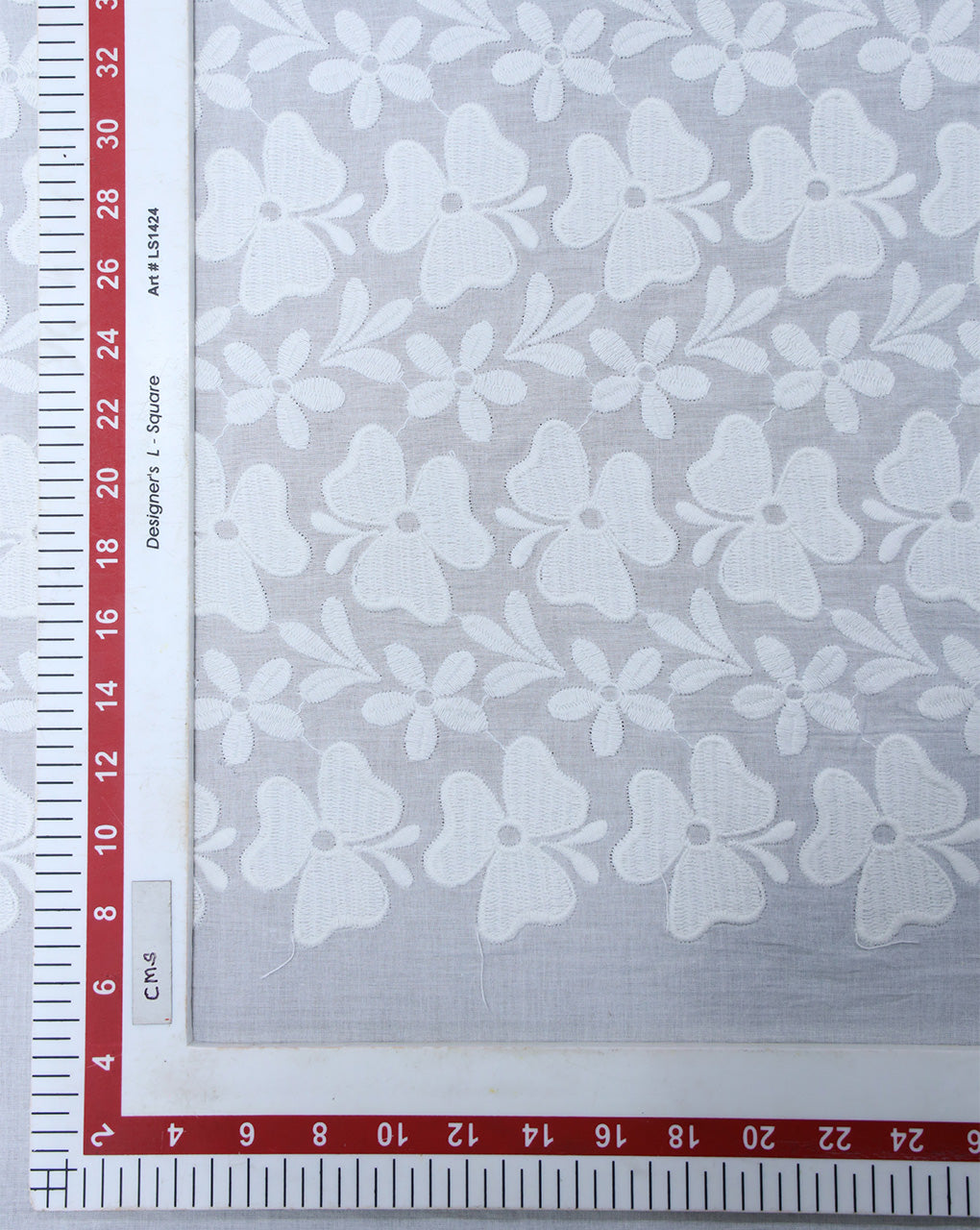 RFD COTTON SCHIFFLI EMBROIDERY FABRIC (WIDTH-58 INCHES)