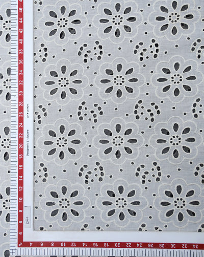 GREIGE COTTON SCHIFFLI EMBROIDERY FABRIC (WIDTH-58 INCHES)