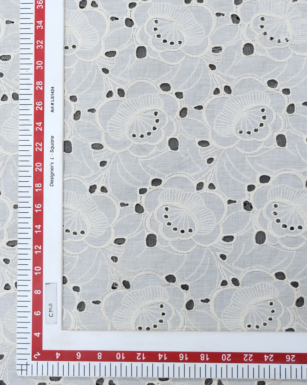 GREIGE COTTON SCHIFFLI EMBROIDERY FABRIC (WIDTH-58 INCHES)