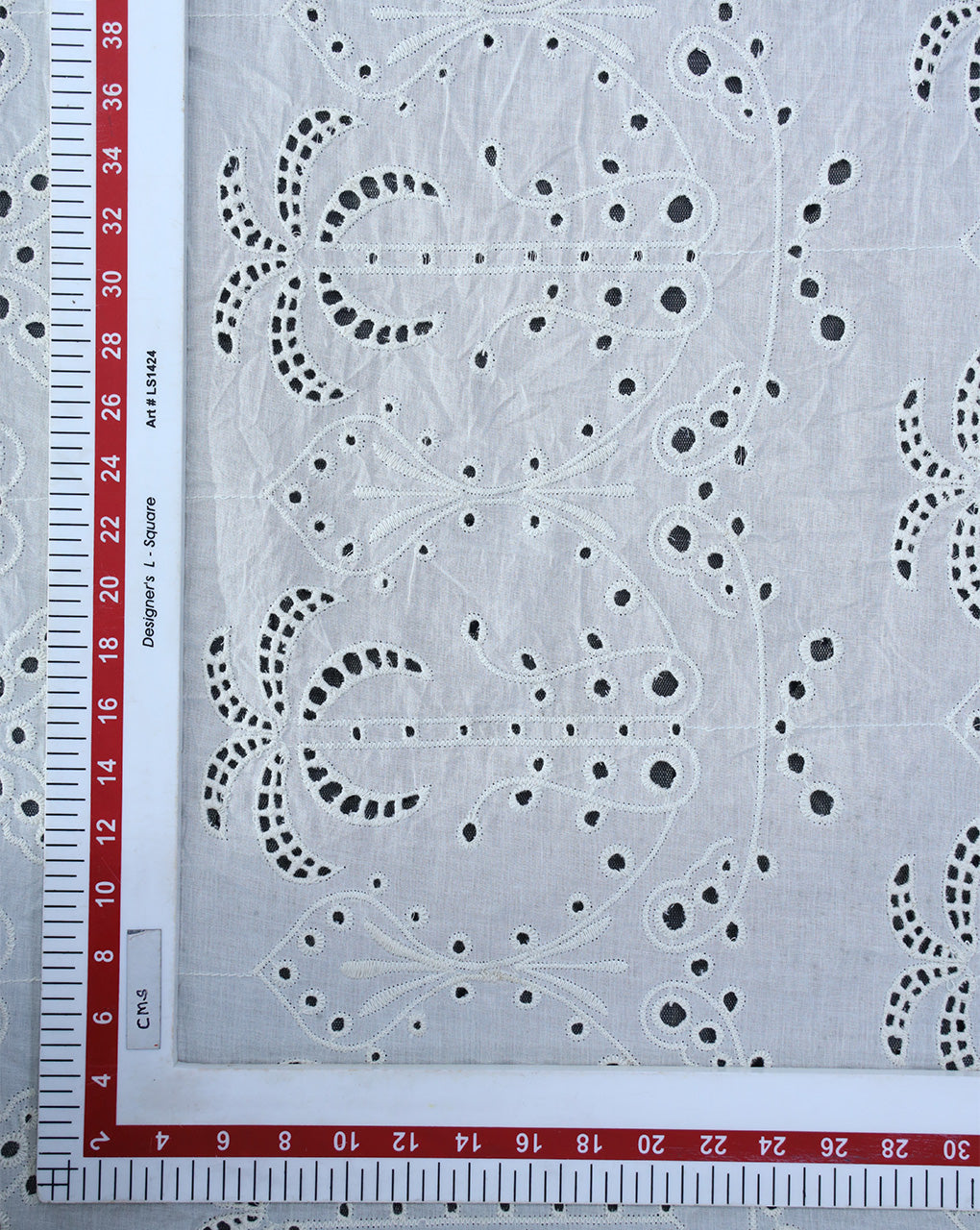 GREIGE COTTON SCHIFFLI EMBROIDERY FABRIC (WIDTH-58 INCHES)