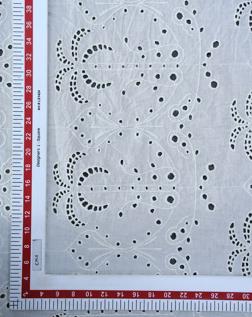 GREIGE COTTON SCHIFFLI EMBROIDERY FABRIC (WIDTH-58 INCHES)
