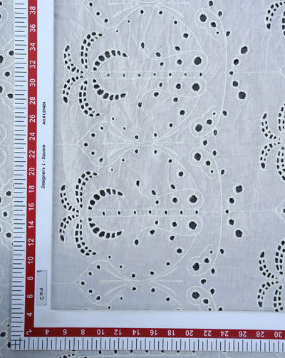 GREIGE COTTON SCHIFFLI EMBROIDERY FABRIC (WIDTH-58 INCHES)