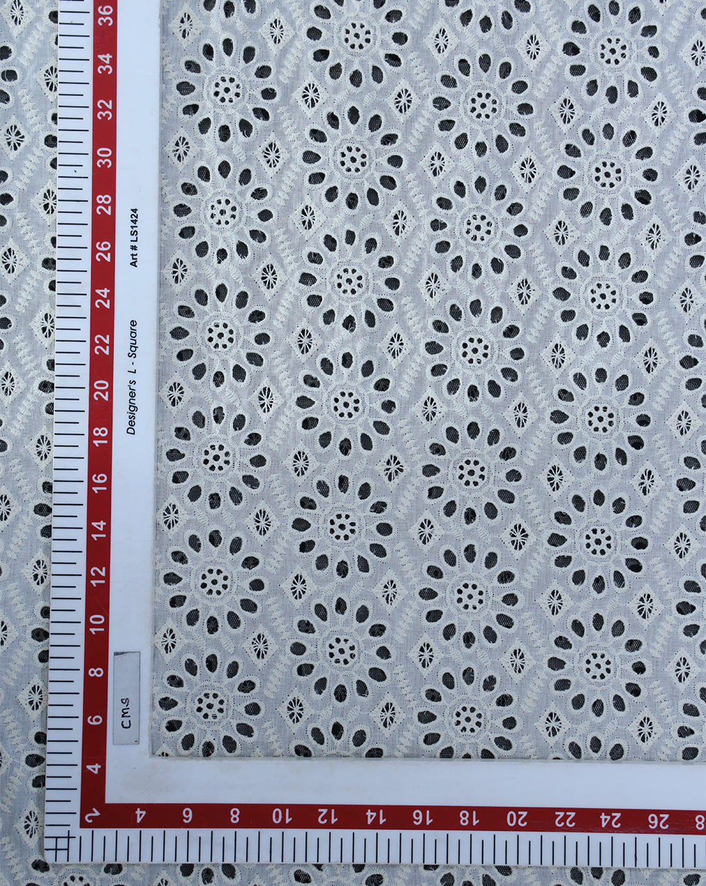 GREIGE COTTON SCHIFFLI EMBROIDERY FABRIC (WIDTH-58 INCHES)