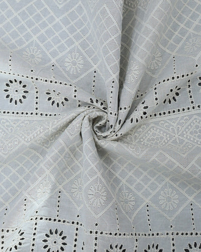 GREIGE COTTON SCHIFFLI EMBROIDERY FABRIC (WIDTH-42 INCHES)