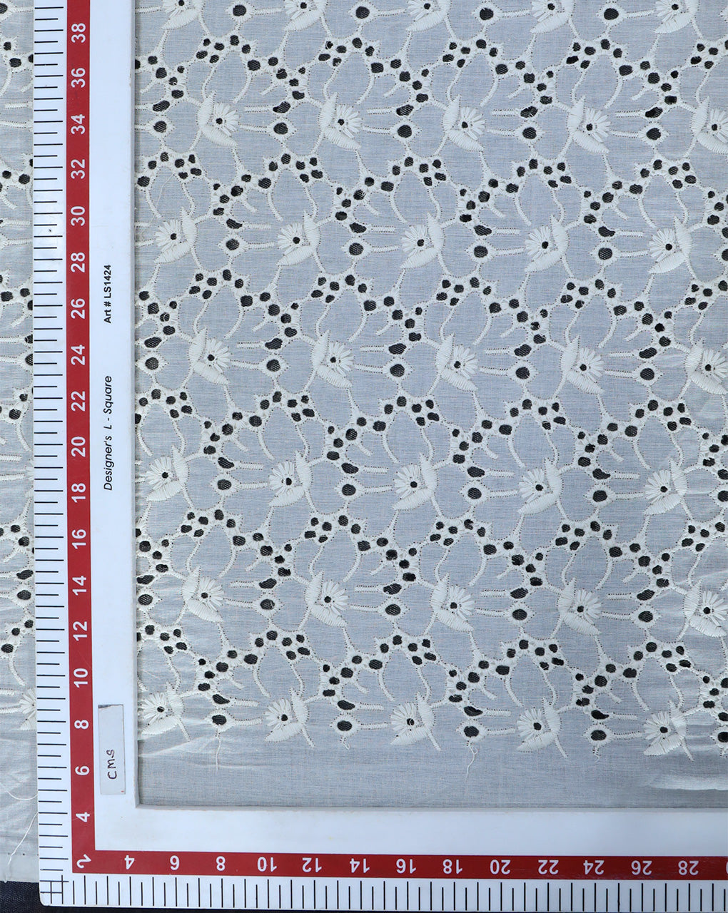 GREIGE COTTON SCHIFFLI EMBROIDERY FABRIC (WIDTH-42 INCHES)