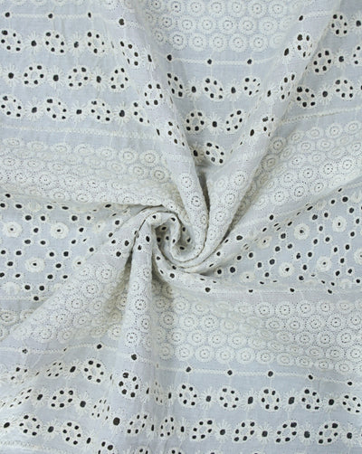 GREIGE COTTON SCHIFFLI EMBROIDERY FABRIC (WIDTH-42 INCHES)