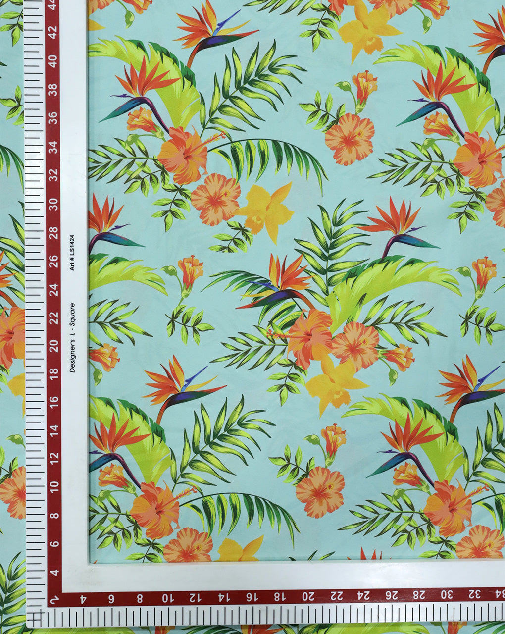 MULTICOLOR TROPICAL DESIGN DIGITAL PRINTED FABRIC