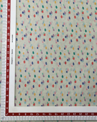 MULTICOLOR POLKA DOTS DESIGN DIGITAL PRINTED FABRIC