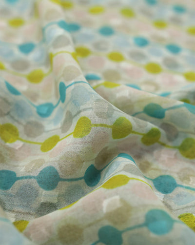 MULTICOLOR POLKA DOTS DESIGN DIGITAL PRINTED FABRIC