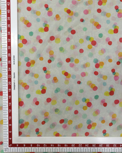 MULTICOLOR POLKA DOTS DESIGN DIGITAL PRINTED FABRIC