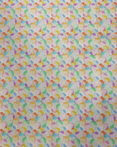 MULTICOLOR POLKA DOTS DESIGN DIGITAL PRINTED FABRIC