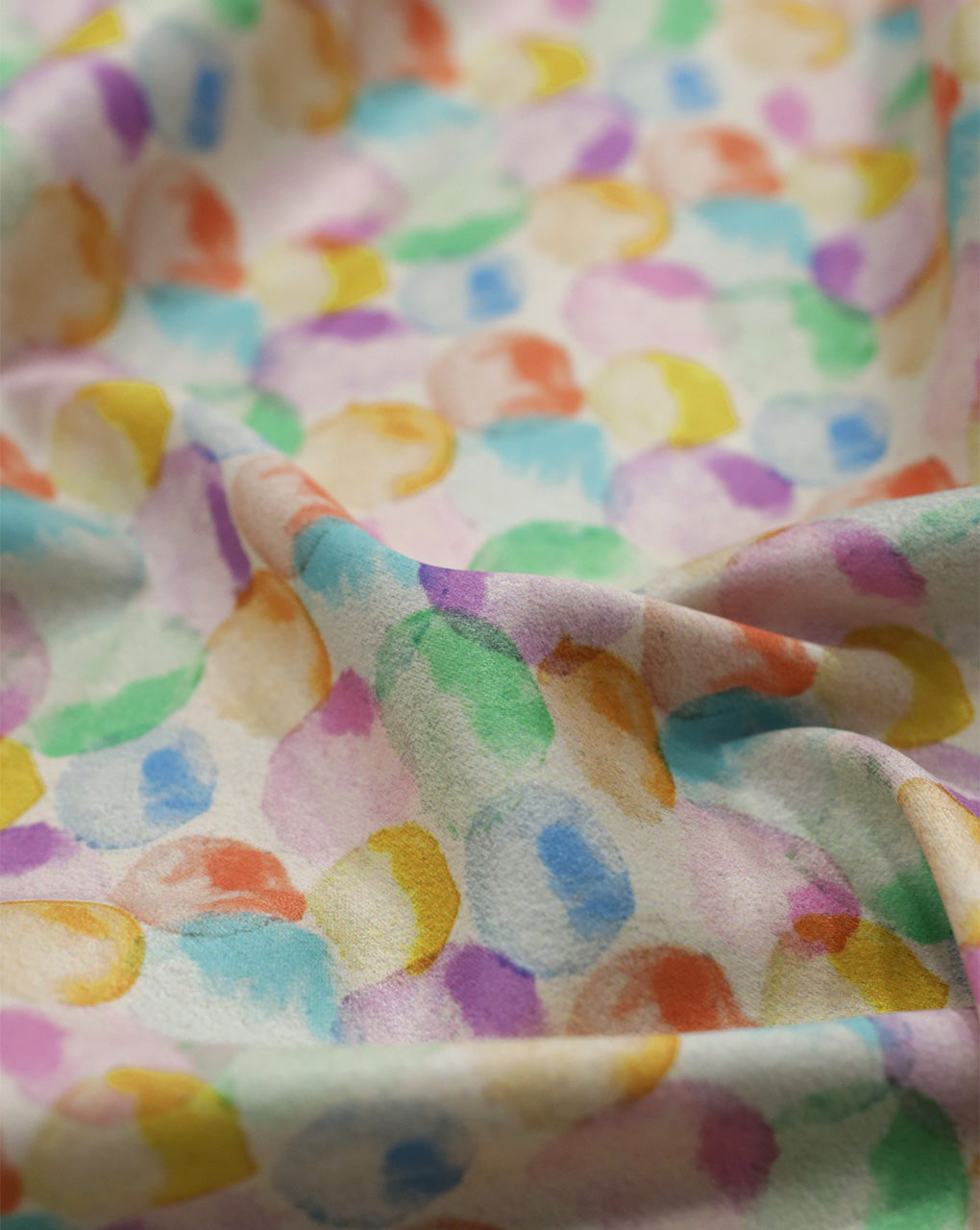 MULTICOLOR POLKA DOTS DESIGN DIGITAL PRINTED FABRIC