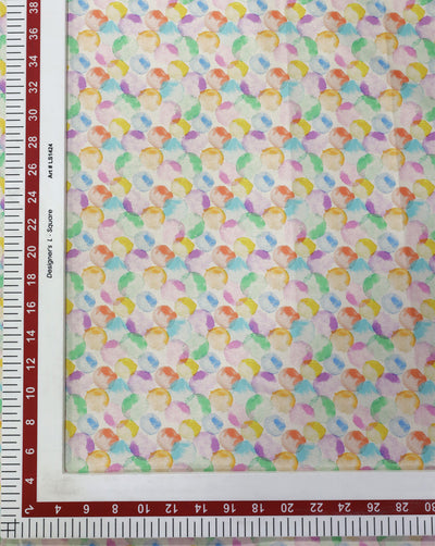 MULTICOLOR POLKA DOTS DESIGN DIGITAL PRINTED FABRIC