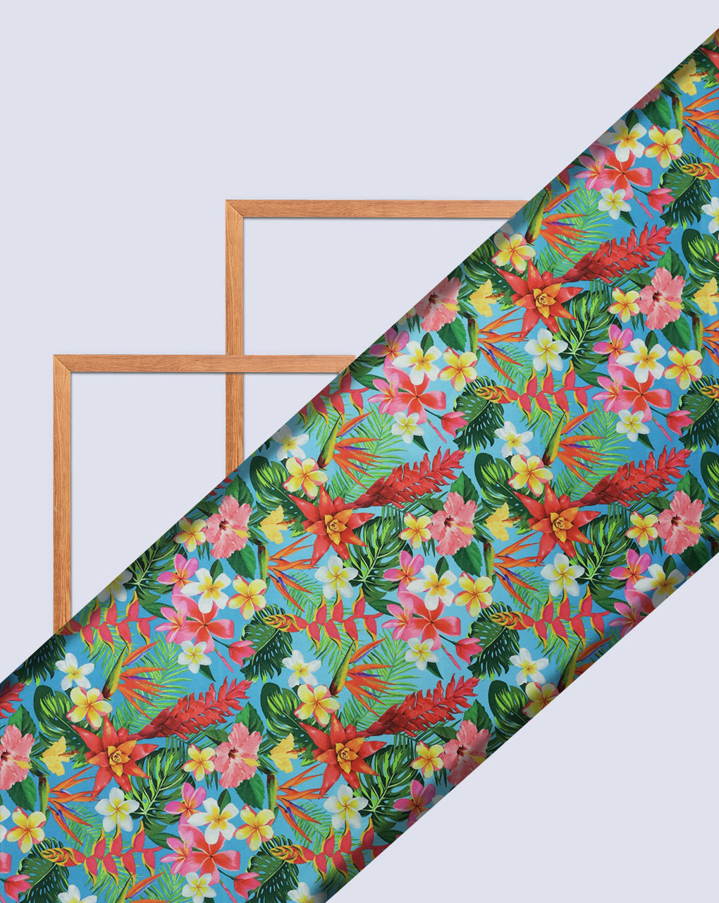 MULTICOLOR TROPICAL DESIGN DIGITAL PRINTED FABRIC