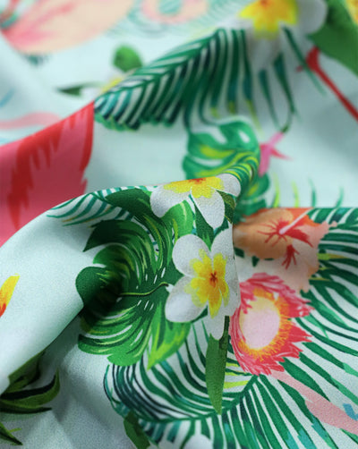 MULTICOLOR TROPICAL DESIGN DIGITAL PRINTED FABRIC