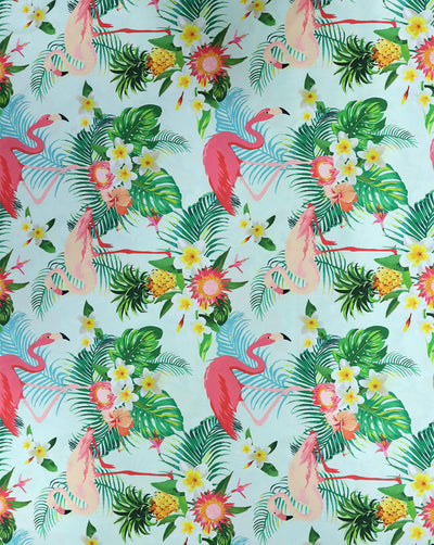 MULTICOLOR TROPICAL DESIGN DIGITAL PRINTED FABRIC