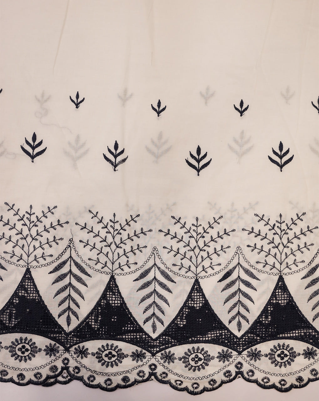 COTTON SCHIFFLI EMBROIDERY FABRIC (WIDTH-56 INCHES)