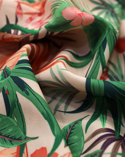 MULTICOLOR TROPICAL DESIGN DIGITAL PRINTED FABRIC