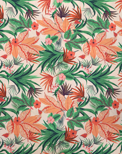 MULTICOLOR TROPICAL DESIGN DIGITAL PRINTED FABRIC