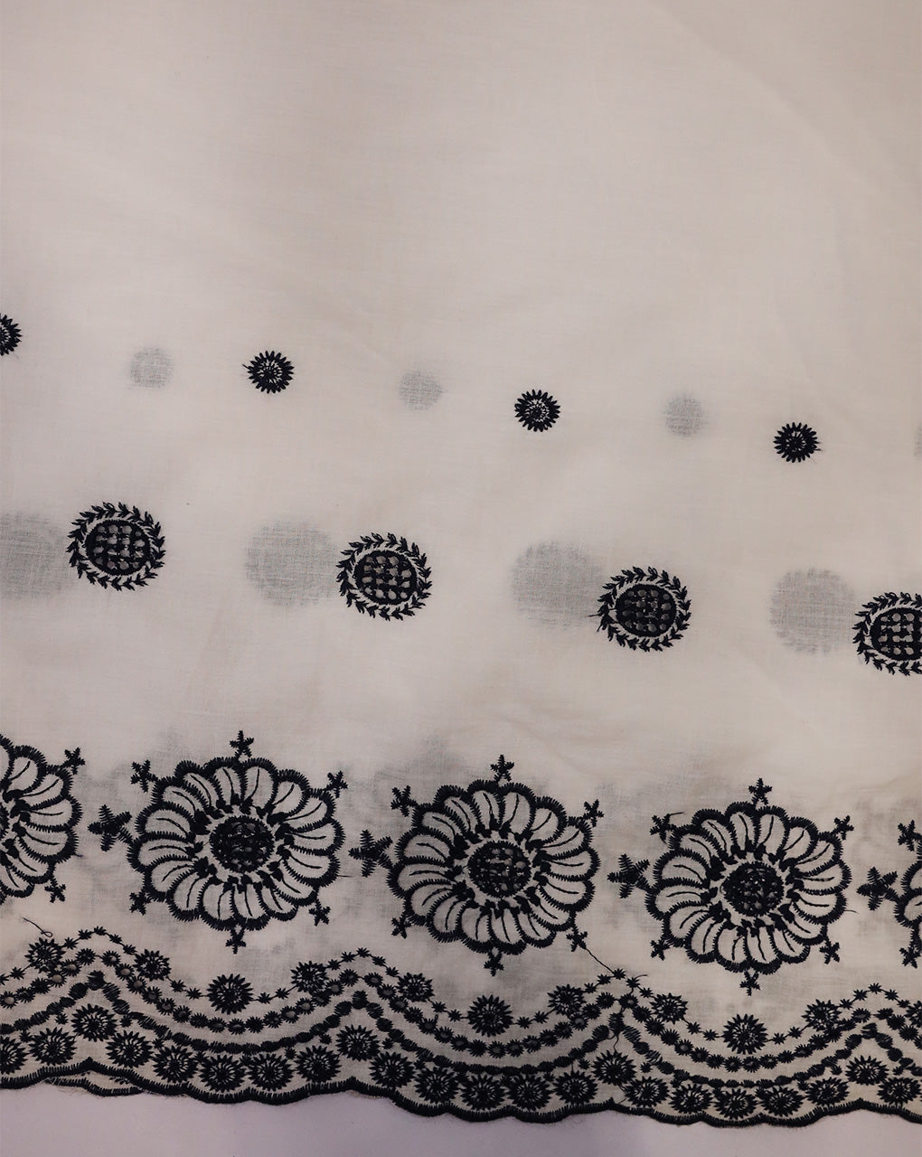 COTTON SCHIFFLI EMBROIDERY FABRIC (WIDTH-56 INCHES)