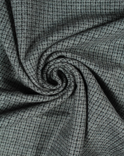 Black And Grey Mini Checks Pattern Woolen Felt Fabric.