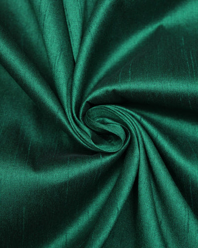 Plain Dark Green Poly Dupion Fabric