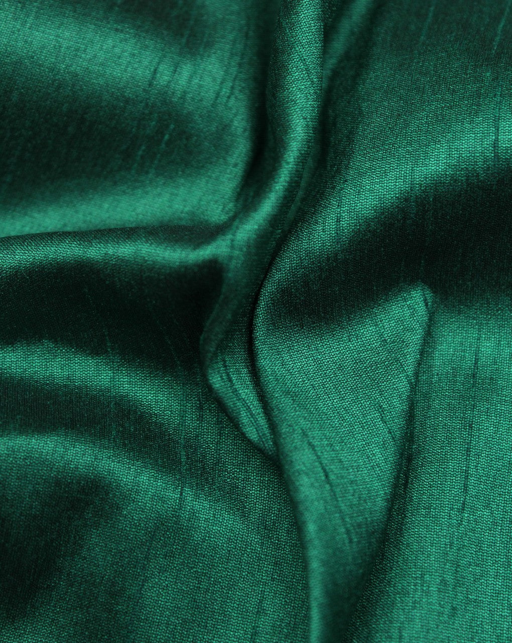 Plain Dark Green Poly Dupion Fabric