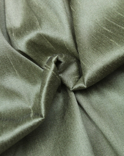 Plain Golden Green Poly Dupion Fabric