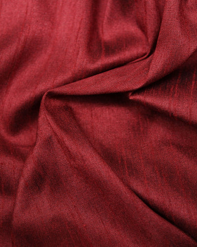 Plain Dark Maroon Poly Dupion Fabric