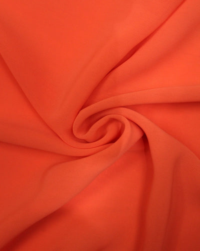 Plain Orange Lazer Georgette Fabric