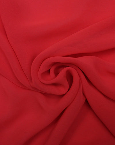Plain Red 2 Lazer Georgette Fabric