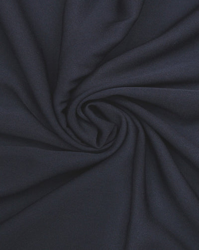 Plain Navy Blue Polyester Crepe Fabric