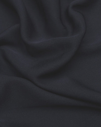 Plain Navy Blue Polyester Crepe Fabric