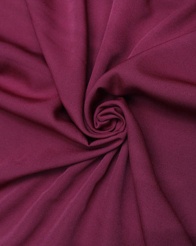 Plain Wine Polyester Crepe Fabric