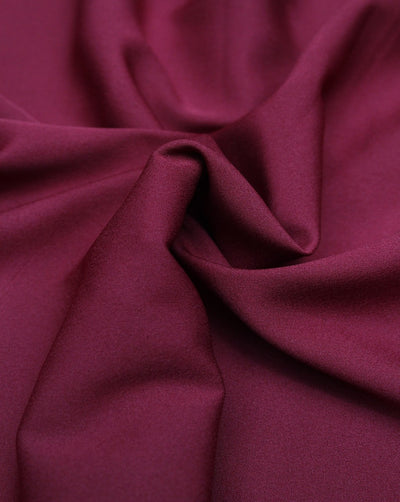 Plain Wine Polyester Crepe Fabric