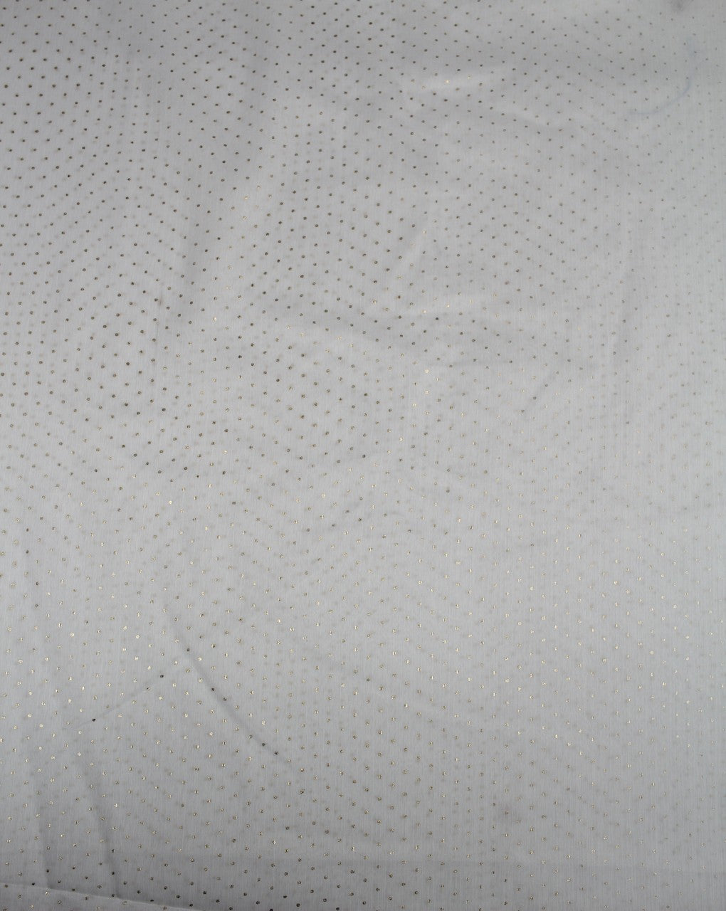Peach And Golden Dots Print Polyester Chiffon Fabric