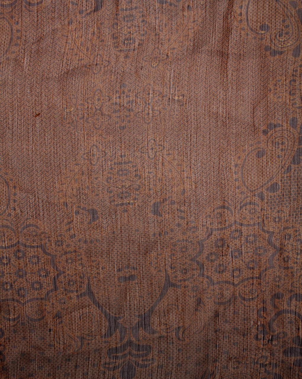 Brown And Yellow Abstract Print Polyester Chiffon Fabric