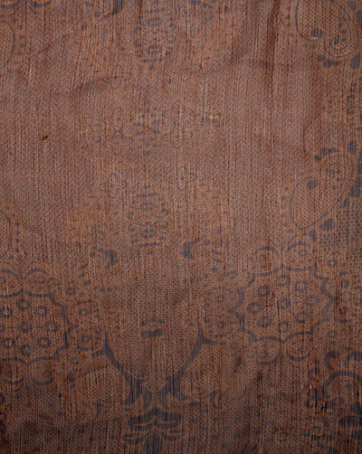Brown And Yellow Abstract Print Polyester Chiffon Fabric