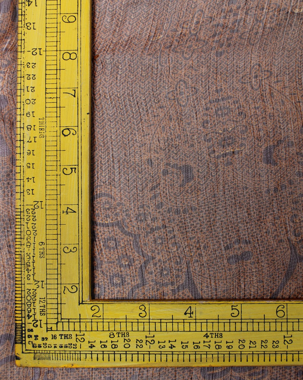 Brown And Yellow Abstract Print Polyester Chiffon Fabric