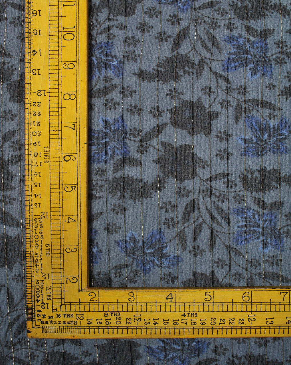 Light Blue And Multicolor Floral Print Polyester Chiffon Fabric