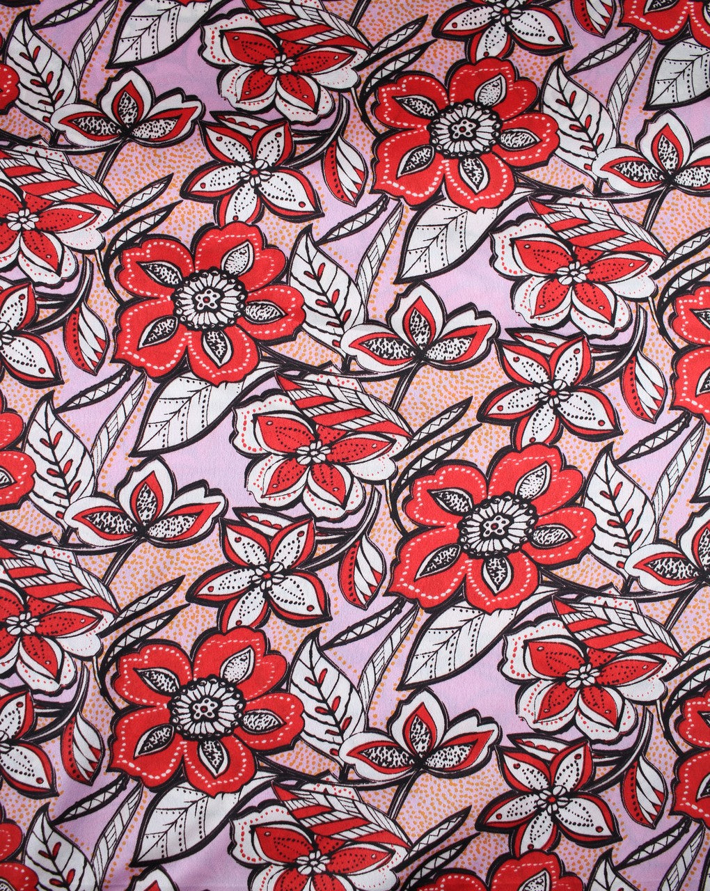 Pink And Multicolor Floral Print Polyester Satin Fabric